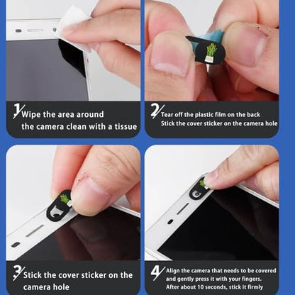 Privacy Lens Cover Set for Laptops Tablets Smartphones Sliding Screen Privacy Protector Pack for Office Home Use (Black 6 Pack) - color: Black-6 PCS