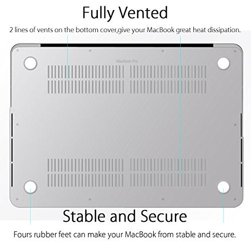 UESWILL Matte Hard Shell Case Cover Compatible with MacBook Pro (Retina, 13 inch, Early 2015/2014/2013/Late 2012), Model A1502/A1425, No CD-ROM, No USB-C, Clear - color: Clear, size: MacBook Pro 13" Retina A1502/A1425