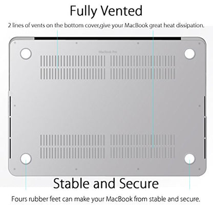 UESWILL Matte Hard Shell Case Cover Compatible with MacBook Pro (Retina, 13 inch, Early 2015/2014/2013/Late 2012), Model A1502/A1425, No CD-ROM, No USB-C, Clear - color: Clear, size: MacBook Pro 13" Retina A1502/A1425