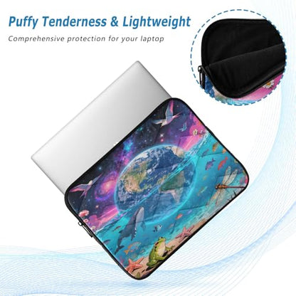 Marine Lifes and Earth Padded Laptop Sleeve Case 13 Inch Soft Quilted Laptop Bag Waterproof Computer Sleeves - color: marine lifes and earth, size: Medium