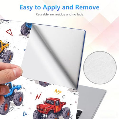 Laptop Skin Sticker Decal 15-15.6 Inch with Cute Mouse Pad, Universal Reusable Vinyl Sticker for 12.1 13 13.3 14 15.4 Inch Netbook and Notebook PC, Monster Truck Pattern - color: Monster Truck Pattern