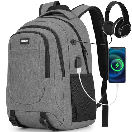 Laptop Backpack for Men and Women: 15.6 Inch Large School Backpacks for Teen Boys Durable Water Resistant College Bookbag Anti Theft Computer Bag with USB Charger for Business Work Travel, Dark Gray - color: Dark Gray, size: 15.6 Inch