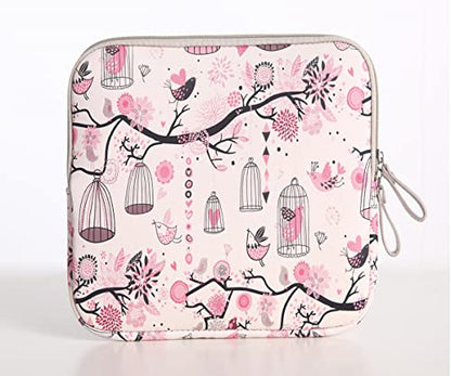 BSLVWG 10 Inch Laptop Sleeve Multi-Color & Size Choices Case/Water-Resistant Neoprene Notebook Computer Pocket Tablet Briefcase Carrying Bag/Pouch Skin Cover - color: Bird Pink, size: 10 inch