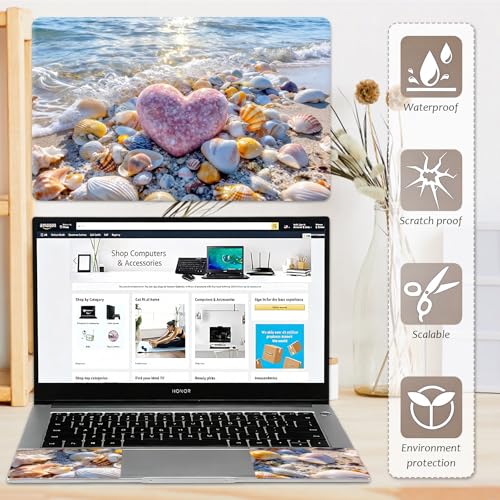 Laptop Skin 12.1-15.6 inch Removable Universal Reusable Laptop Sticker Decal,Waterproof No Residue Vinyl Cover,Scratch-Resistant Cuttable Full Wrap Sticker for Notebook, Pink Heart Stone - color: Pink Heart Stone