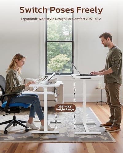 Simple Deluxe Overbed Bedside Table with Hidden Casters, Height Adjustable Desk with Tilting Top, Mobile Rolling Laptop Desk, Standing Rolling Desk Hospital Home Use, White - color: White, style: Tiltable