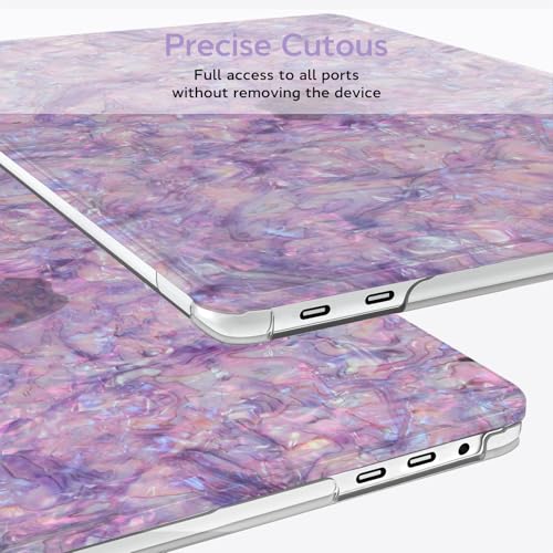 BELKA for MacBook Pro 13 inch Case M2 M1 2025 2024 2023 2022 2021-2016 | A2338 A2251 A2289 A2159 A1989 A1708 A1706, Plastic Hard Shell Case & Keyboard Cover & Screen Protector, Shiny Purple Pearl - color: Shiny Purple Pearl