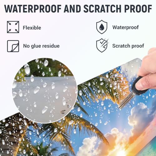 3Pcs Beach Laptop Skin Sticker Scenery Universal Removable Vinyl Stickers Fits for 12.1 13 14 15.6 16 Inch Waterproof Notebook Decal Cover Gift - color: Blue