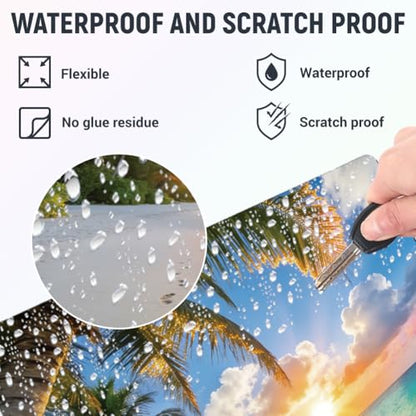 3Pcs Beach Laptop Skin Sticker Scenery Universal Removable Vinyl Stickers Fits for 12.1 13 14 15.6 16 Inch Waterproof Notebook Decal Cover Gift - color: Blue