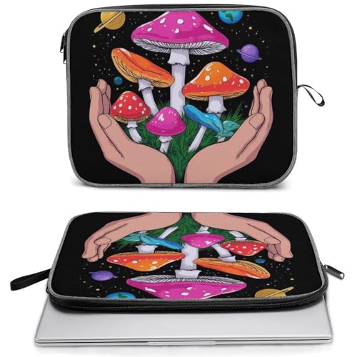 Funny Computer Sleeve Bag, Large Capacity Compact Laptop Case, Reusable Protective Laptop Sleeve for Commuting, Travel, Magic Mushrooms Space Planet Art, 14inch - color: Style(966), size: 14inch