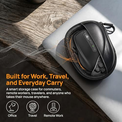 Comecase Compact Mouse Case for Logitech MX Anywhere 3S/3/2S/2 | Hard Shell Storage, Raised Inner Dots, Accessory Groove, Carabiner, Travel and Business Use, Full Black, Bag Only - color: Full Black