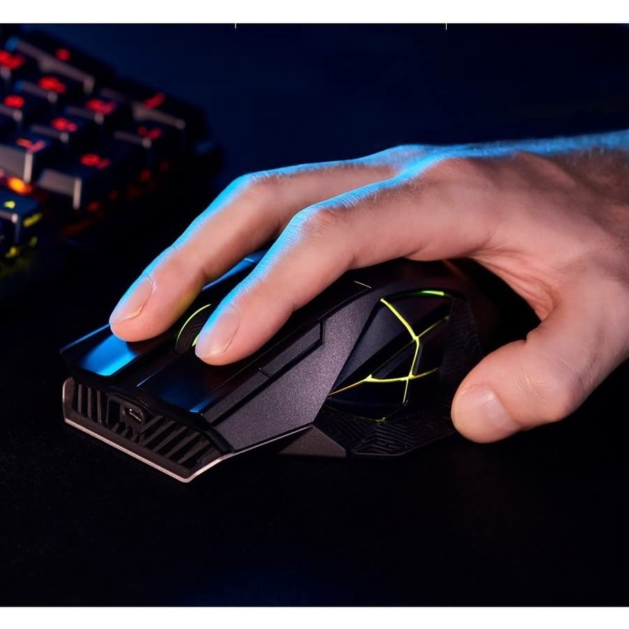 ASUS ROG Spatha X Wireless Gaming Mouse – MMO/MOBA Design, 12 Programmable Buttons, Right-Handed, 168g, Dual-Mode (Wired/2.4GHz), 19K DPI, up to 67Hr Battery, Magnetic Charging Dock, PC/Mac Support - style: Spatha X
