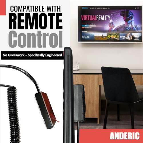 [5 Pack] Universal Coiled Security Cable Bulk Pricing Available - Remote Control Tether Security Cable Leash with Hook and Loop Fastener Tape and Double-Sided Tape - Anderic - CBL02 - size: 5 Pack