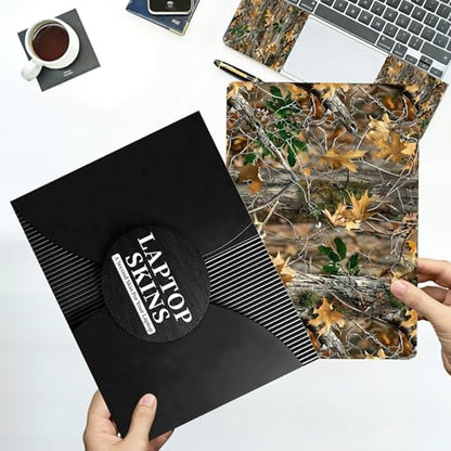Universal Laptop Skin Sticker with 2 Wrist Pad Decals, 3-Piece Removable Vinyl Laptop Cover, Camouflage Tree Waterproof Anti-Scratch, Easy-Trim Fit for 13.3" 14" 15.6" Laptops - color: Camouflage Tree