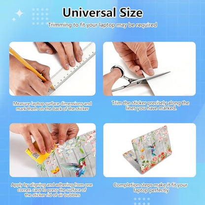 Universal Laptop Skin Sticker Decal for 11.6”12" 13" 13.3" 14" 15" 15.4" 15.6" Reusable Waterproof Scratch-Scratch Resistant Protective Vinyl Laptop Notebook Skin Stickers - Hummingbird Flowers - color: Hummingbird Flowers