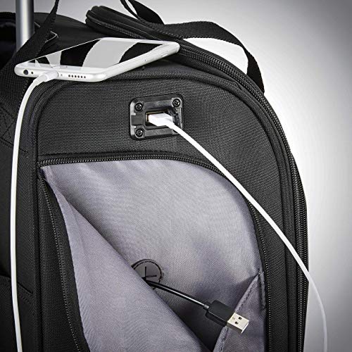 Samsonite Underseat Carry-On Spinner With USB Port, Jet Black, One Size - color: Jet Black