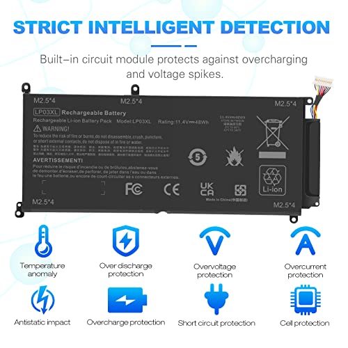 TREE.NB 60Wh LP03XL Battery for Hp Envy 14-J 15T-AE 15-AE000 15T-AE000 15-AE125TX M6-P M6-P113DX M6-P013DX Series, 11.4V 3-Cell - size: ‎LP03XL