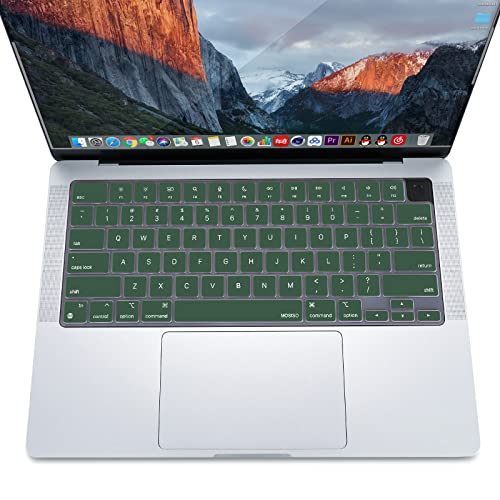 MOSISO Keyboard Cover Skin Compatible with MacBook Air 15 inch M3 M2 | A3114 A2941/Air 13.6 A3113 A2681/Pro 14/16 M4 M3 M2 M1, Peacock Green - color: Peacock Green