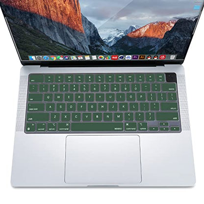 MOSISO Keyboard Cover Skin Compatible with MacBook Air 15 inch M3 M2 | A3114 A2941/Air 13.6 A3113 A2681/Pro 14/16 M4 M3 M2 M1, Peacock Green - color: Peacock Green