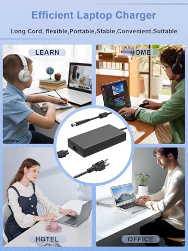 180W Charger Compatible with Dell G16 G15 G7 G5 G3 Series 7620 5510 5511 5515 5525 5521 7500 7588 Laptop Power Adapter with 7.4mm x 5.0mm tip Cable for Home Office and Travel