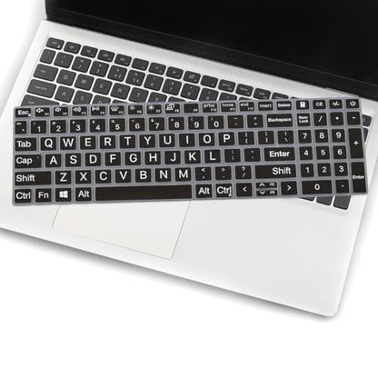 Keyboard Cover with Large Letters for 2025 Dell 16 Plus Laptop DB16250 DB16255 DC16250, Dell 15 Laptop DC15250 DC15255 15.6",2024 2023 Inspiron 15 3510 3511 3520 3525 3530 3535 5510 5515 5518 15.6 - color: Large Letters Black