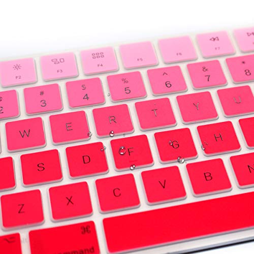 Ultra Thin Silicone Full Size Wireless Numeric Keyboard Cover Skin for Mac 2017 Magic Keyboard with Numeric Keypad MQ052LL/A A1843 US Layout,Ombre Red - color: Ombre Red