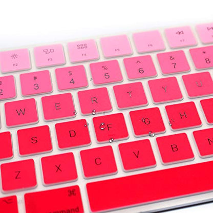 Ultra Thin Silicone Full Size Wireless Numeric Keyboard Cover Skin for Mac 2017 Magic Keyboard with Numeric Keypad MQ052LL/A A1843 US Layout,Ombre Red - color: Ombre Red
