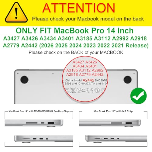 Fintie Hard Shell Case for MacBook Pro 14 Inch, Composition Book | A3434 A3112 A3185 A3401 A2992 A2918 A2779 A2442 A3426 A3427, 2021-2026, M5/M4/M3/M2/M1 - color: Composition Book, size: Pro 14 Inch