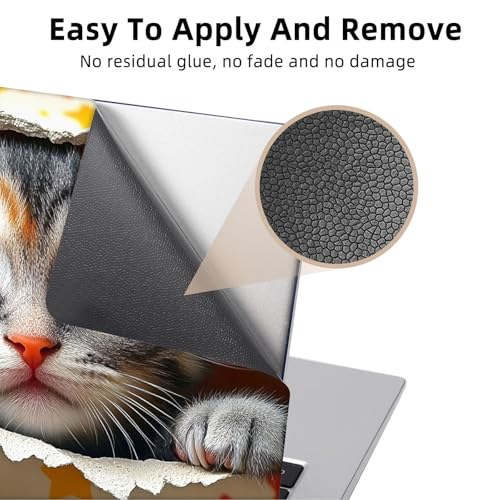 Aesthetic Laptop Skin Cover,12-15.6 Inch Universal Vinyl Sticker Decal,Waterproof Scratch-Resistant Notebook Wrap,Removable Residue-Free Protector,Cute Kitten Stars - color: Cute Kitten Stars