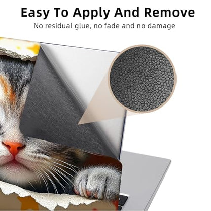 Aesthetic Laptop Skin Cover,12-15.6 Inch Universal Vinyl Sticker Decal,Waterproof Scratch-Resistant Notebook Wrap,Removable Residue-Free Protector,Cute Kitten Stars - color: Cute Kitten Stars