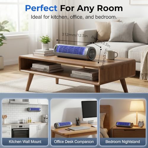 Portable Air Conditioner Cooling Fan Quiet with 3 Speeds, 2026 New Wall Mounted Fan, Portable Usb Desk Fan, Quiet Small Room Fan for Home Room, Adjustable Desk Fan for Office Work (1, Gray)