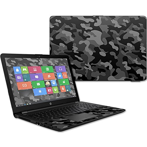 MightySkins Skin Compatible With HP 15t Laptop 15.6" (2017) - Black Camo | Protective, Durable, and Unique Vinyl Decal wrap cover | Easy To Apply, Remove, and Change Styles | Made in the USA