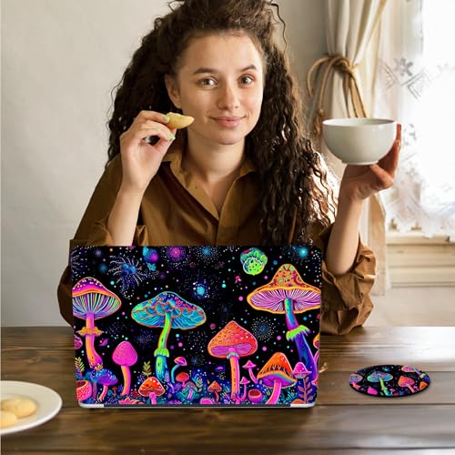 Laptop Skin Sticker Decal 15.6 Inch,12 13 13.3 14 15 15.6 in Laptop Netbook Skins for Notebook,Art Decal Removable Waterproof Scratch Resistant,Universal Vinyl Cover,Colorful Mushroom - color: Colorful Mushroom