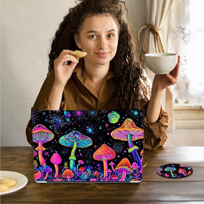 Laptop Skin Sticker Decal 15.6 Inch,12 13 13.3 14 15 15.6 in Laptop Netbook Skins for Notebook,Art Decal Removable Waterproof Scratch Resistant,Universal Vinyl Cover,Colorful Mushroom - color: Colorful Mushroom
