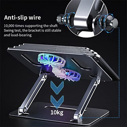 Foldable Laptop Cooling Stand Desk Fan Adjustable Base Aluminum for - color: D