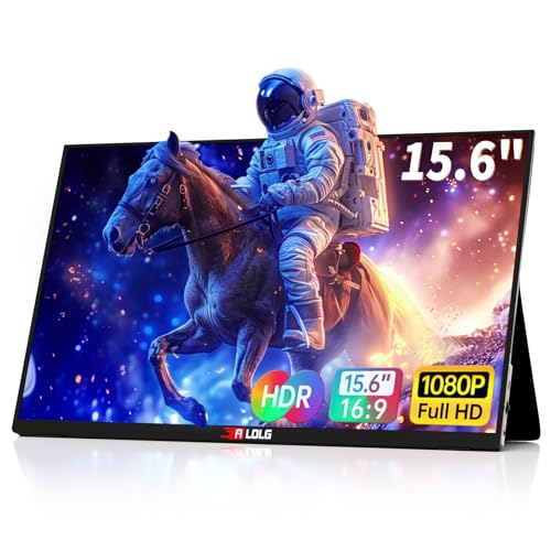 15.6" Portable Monitor for Laptop, 2K FHD 60Hz with USB-C & HDMI | HDR IPS screen；ultra-slim with built-in speakers & adjustable smart cover；compatible with PC, Mac, Phone, PS5, Switch, Xbox - color: Black, size: 15.6, style: Z6