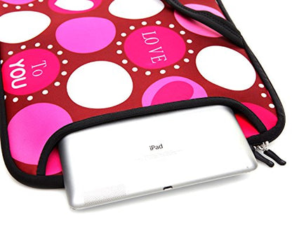 15.6-Inch Laptop Shoulder Bag Case Sleeve For 14 15" 15.6 Inch HP/Dell/Lenovo Red Heart - color: Red Heart