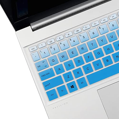 Keyboard Cover for HP 17.3" Laptop 17-cn/cp 17t-cn 17t-cn400 17z-cp000 17-cn4153cl 17-cn3327dx 17-cn2077nr 17-cn3399nr 17-cn4153cl 17-cn4065cl 17-cn3103nr 17-cn0003dx 17-cn3097nr 17-cn3053cl 17t-cn200 - color: GradualBlue(Regular Letters)