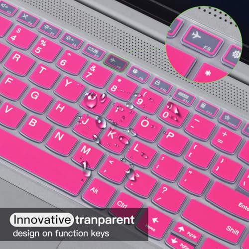 Keyboard Cover for 2023 2022 Lenovo IdeaPad 1/IdeaPad 1i 15.6 inch Laptop 15IGL7 15ADA07 15IAU7 15ALC7 15IJL7 15IGL7, New Lenovo IdeaPad 1 15.6 US Layout Keyboard Cover Skin, Hot Pink - color: Hot Pink