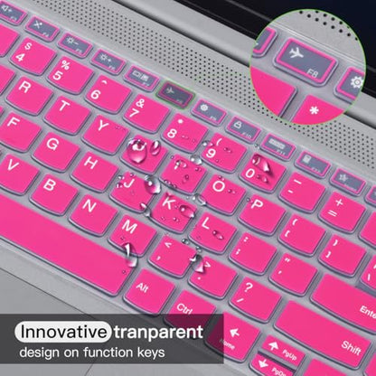 Keyboard Cover for 2023 2022 Lenovo IdeaPad 1/IdeaPad 1i 15.6 inch Laptop 15IGL7 15ADA07 15IAU7 15ALC7 15IJL7 15IGL7, New Lenovo IdeaPad 1 15.6 US Layout Keyboard Cover Skin, Hot Pink - color: Hot Pink