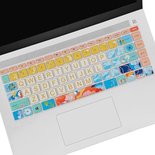 Keyboard Cover for HP 14" Laptop/HP Pavilion x360 14M-BA/CD 14M-DH 14-BF 14-cm 14-CF 14-DF 14-dk 14-DS 14-dq 14-FQ Series, 14-dq0020nr/dq0030nr, 14-fq1025nr/fq0033dx, Litter Flowers - color: Litter Flowers