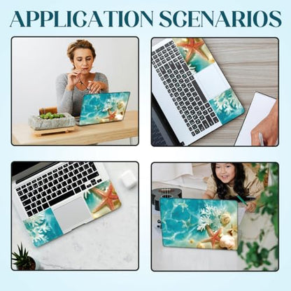 SUPERDANT Laptop Skin Sticker Laptop Decals Sea Shells Personalized Universal Notebook Computer Wrap Vinyl Skin Stickers Cover Art Decal Removable 12-15.6 Inch Waterproof Scratch-Resistant Gifts - style: Seaside