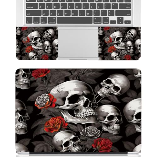 Universal Laptop Skin Sticker Decal for 11.6”12" 13" 13.3" 14" 15" 15.4" 15.6" Reusable Waterproof Scratch-Scratch Resistant Protective Vinyl Laptop Notebook Skin Stickers - Red Roses Skull - color: Red Roses Skull
