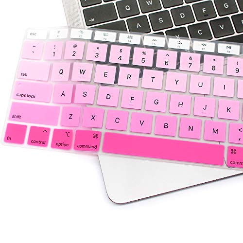 Se7enline MacBook Air 13 Keyboard Cover 2020 New Silicone Protector for MacBook Air 13-Inch with Touch ID with Retina Display Model A2179 US Layout Protective Skin, Gradient Pink | Silicone Waterproof Dustproof Durable Washable Laptop Accessories Protecti