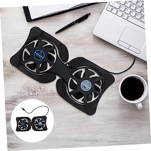 Operitacx Portable Foldable Laptop Cooler with USB Fan Compact Notebook for Enhanced Cooling Energy Saving Design for Travel and Home Use Black