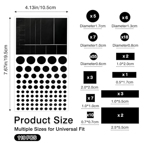 Blocked Vinyl Webcam Cover Stickers | Restickable & Stackable Privacy Covers | for Laptop, Smartphone, Tablet, Smart TV & Game Console – Black, Multiple Sizes