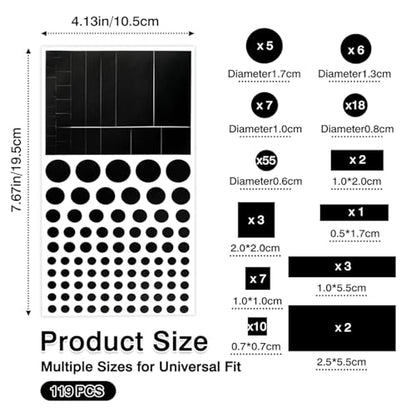 Blocked Vinyl Webcam Cover Stickers | Restickable & Stackable Privacy Covers | for Laptop, Smartphone, Tablet, Smart TV & Game Console – Black, Multiple Sizes