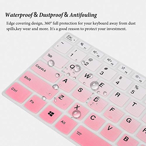 Keyboard Cover for Lenovo Flex 5 14 2-in-1 Laptop, Lenovo Idepad S540 14",Lenovo IdeaPad 5 14 inch, Lenovo Ideapad Flex 5 5i 14/Yoga 7i 5i 14/ThinkBook 14 14S G2 Keyboard Skin-Gradual Pink - color: Gradual Pink