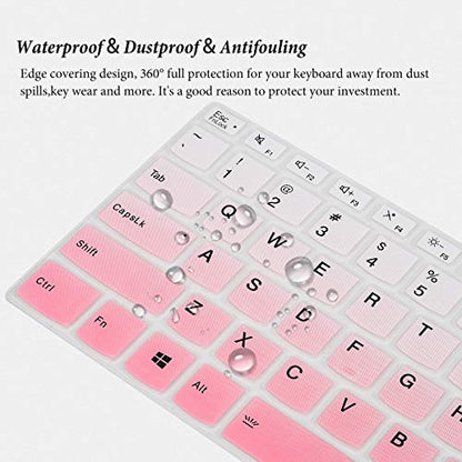 Keyboard Cover for Lenovo Flex 5 14 2-in-1 Laptop, Lenovo Idepad S540 14",Lenovo IdeaPad 5 14 inch, Lenovo Ideapad Flex 5 5i 14/Yoga 7i 5i 14/ThinkBook 14 14S G2 Keyboard Skin-Gradual Pink - color: Gradual Pink