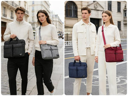 KINGSLONG 17-17.3 inch Slim Laptop Bag, Computer Carrying Case with Shoulder Strap, Notebook Handbag Cover for Men Women Fits Acer Asus Lenovo HP Toshiba Black - color: Black, size: 17 - 17.3 Inch