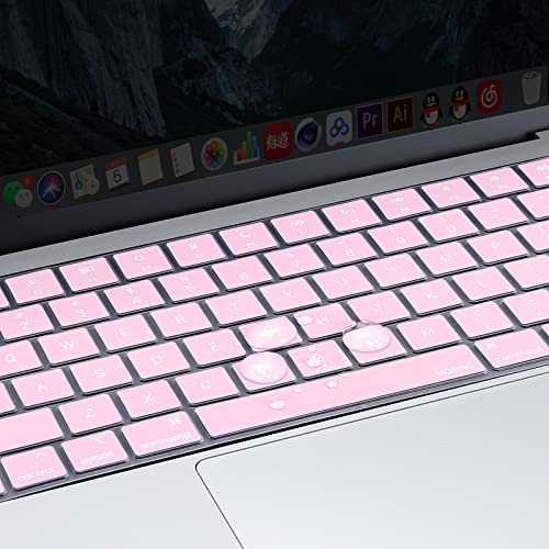 MOSISO Keyboard Cover Skin Compatible with MacBook Air 15 inch M3 M2 | A3114 A2941/Air 13.6 A3113 A2681/Pro 14/16 M4 M3 M2 M1, Dusty Pink - color: Dusty Pink